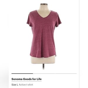 Sonoma Everyday Tee, Red, Women's Size Large
